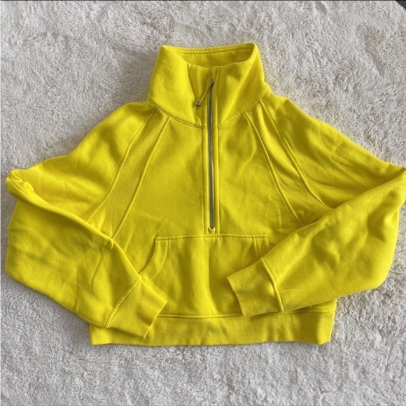 ❤️ Lululemon Scuba Funnel Half-Zip Sonic Yellow Size XS/S NWT - Picture 1 of 6